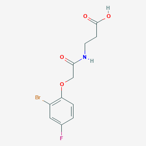 molecular formula C11H11BrFNO4 B7524301 3-[[2-(2-Bromo-4-fluorophenoxy)acetyl]amino]propanoic acid 