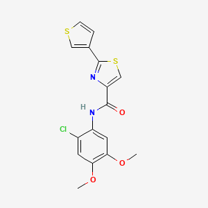 molecular formula C16H13ClN2O3S2 B7524315 N-(2-chloro-4,5-dimethoxyphenyl)-2-thiophen-3-yl-1,3-thiazole-4-carboxamide 