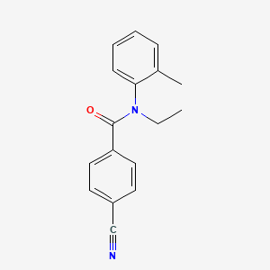 molecular formula C17H16N2O B7524328 4-cyano-N-ethyl-N-(2-methylphenyl)benzamide 