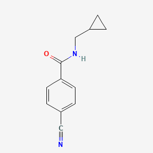 molecular formula C12H12N2O B7524356 4-cyano-N-(cyclopropylmethyl)benzamide 