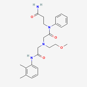 molecular formula C24H32N4O4 B7524389 3-(N-[2-[[2-(2,3-dimethylanilino)-2-oxoethyl]-(2-methoxyethyl)amino]acetyl]anilino)propanamide 