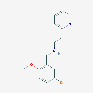 molecular formula C15H17BrN2O B7524406 N-[(5-bromo-2-methoxyphenyl)methyl]-2-pyridin-2-ylethanamine 