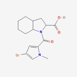 molecular formula C15H19BrN2O3 B7524417 1-(4-Bromo-1-methylpyrrole-2-carbonyl)-2,3,3a,4,5,6,7,7a-octahydroindole-2-carboxylic acid 