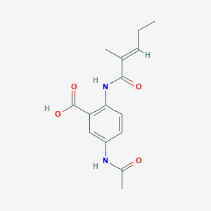 molecular formula C15H18N2O4 B7524469 5-acetamido-2-[[(E)-2-methylpent-2-enoyl]amino]benzoic acid 