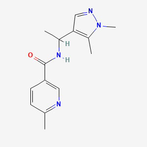 N-[1-(1,5-dimethylpyrazol-4-yl)ethyl]-6-methylpyridine-3-carboxamide