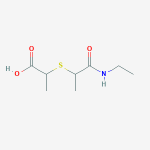 molecular formula C8H15NO3S B7524550 2-[1-(Ethylamino)-1-oxopropan-2-yl]sulfanylpropanoic acid 