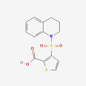 molecular formula C14H13NO4S2 B7524623 3-(3,4-dihydro-2H-quinolin-1-ylsulfonyl)thiophene-2-carboxylic acid 