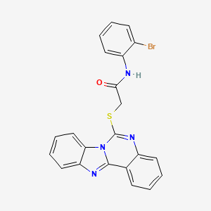 molecular formula C22H15BrN4OS B7524689 2-(benzimidazolo[1,2-c]quinazolin-6-ylsulfanyl)-N-(2-bromophenyl)acetamide 