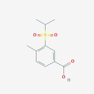 molecular formula C11H14O4S B7524696 4-Methyl-3-(propane-2-sulfonyl)benzoic acid 