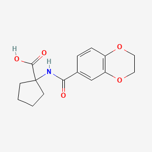 molecular formula C15H17NO5 B7524700 1-(2,3-Dihydro-1,4-benzodioxine-6-carbonylamino)cyclopentane-1-carboxylic acid 