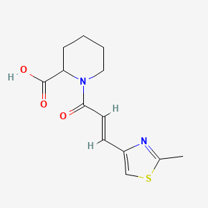 molecular formula C13H16N2O3S B7524757 1-[(E)-3-(2-methyl-1,3-thiazol-4-yl)prop-2-enoyl]piperidine-2-carboxylic acid 