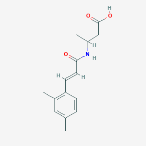 molecular formula C15H19NO3 B7524758 3-[[(E)-3-(2,4-dimethylphenyl)prop-2-enoyl]amino]butanoic acid 