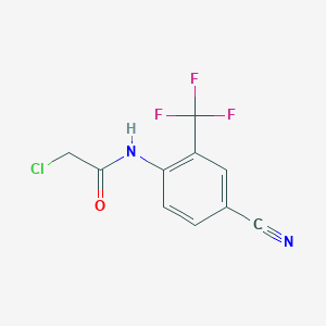 molecular formula C10H6ClF3N2O B7524780 2-chloro-N-[4-cyano-2-(trifluoromethyl)phenyl]acetamide 