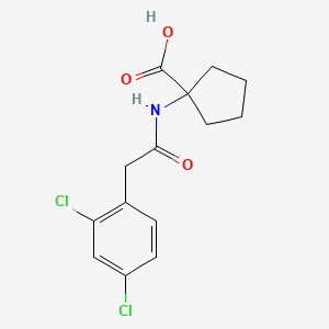 molecular formula C14H15Cl2NO3 B7524783 1-[[2-(2,4-Dichlorophenyl)acetyl]amino]cyclopentane-1-carboxylic acid 