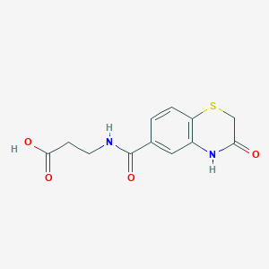 molecular formula C12H12N2O4S B7524805 3-[(3-oxo-4H-1,4-benzothiazine-6-carbonyl)amino]propanoic acid 