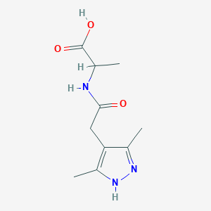 2-[[2-(3,5-dimethyl-1H-pyrazol-4-yl)acetyl]amino]propanoic acid