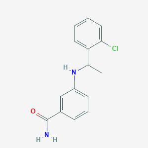 molecular formula C15H15ClN2O B7524845 3-[1-(2-Chlorophenyl)ethylamino]benzamide 