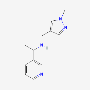 molecular formula C12H16N4 B7524857 N-[(1-methylpyrazol-4-yl)methyl]-1-pyridin-3-ylethanamine 