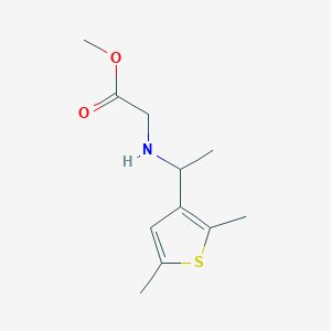 molecular formula C11H17NO2S B7524928 Methyl 2-[1-(2,5-dimethylthiophen-3-yl)ethylamino]acetate 