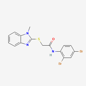 N-(2,4-dibromophenyl)-2-(1-methylbenzimidazol-2-yl)sulfanylacetamide