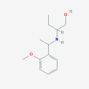 molecular formula C13H21NO2 B7524964 2-[1-(2-Methoxyphenyl)ethylamino]butan-1-ol 