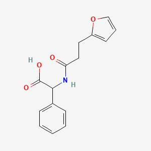 molecular formula C15H15NO4 B7524965 2-[3-(Furan-2-yl)propanoylamino]-2-phenylacetic acid 