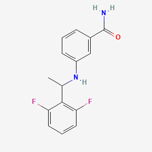 molecular formula C15H14F2N2O B7524987 3-[1-(2,6-Difluorophenyl)ethylamino]benzamide 