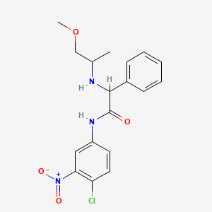 molecular formula C18H20ClN3O4 B7525003 N-(4-chloro-3-nitrophenyl)-2-(1-methoxypropan-2-ylamino)-2-phenylacetamide 