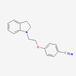 molecular formula C17H16N2O B7525011 4-[2-(2,3-Dihydroindol-1-yl)ethoxy]benzonitrile 