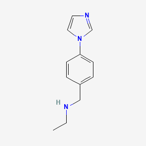 molecular formula C12H15N3 B7525036 N-[(4-imidazol-1-ylphenyl)methyl]ethanamine 