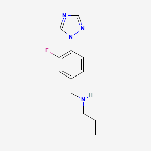 N-[[3-fluoro-4-(1,2,4-triazol-1-yl)phenyl]methyl]propan-1-amine