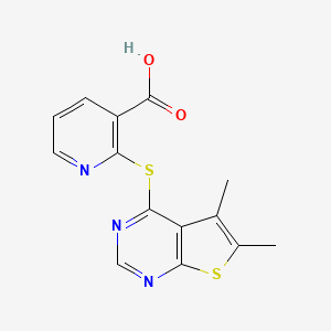 2-(5,6-Dimethylthieno[2,3-d]pyrimidin-4-yl)sulfanylpyridine-3-carboxylic acid