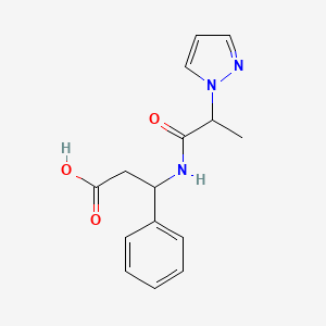 3-Phenyl-3-(2-pyrazol-1-ylpropanoylamino)propanoic acid