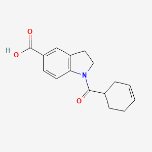 1-(Cyclohex-3-ene-1-carbonyl)-2,3-dihydroindole-5-carboxylic acid