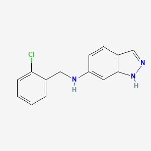 molecular formula C14H12ClN3 B7525138 N-[(2-chlorophenyl)methyl]-1H-indazol-6-amine 