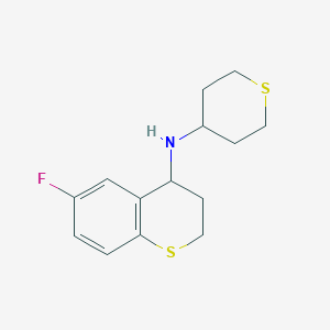 6-fluoro-N-(thian-4-yl)-3,4-dihydro-2H-thiochromen-4-amine