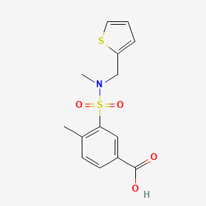 4-Methyl-3-[methyl(thiophen-2-ylmethyl)sulfamoyl]benzoic acid