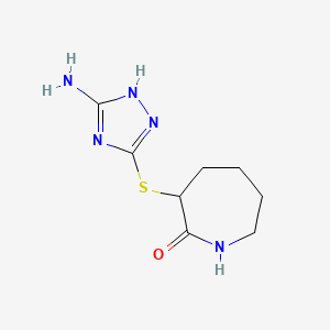 3-[(5-amino-1H-1,2,4-triazol-3-yl)sulfanyl]azepan-2-one