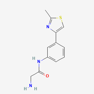 molecular formula C12H13N3OS B7525287 2-amino-N-[3-(2-methyl-1,3-thiazol-4-yl)phenyl]acetamide 