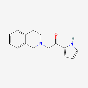 molecular formula C15H16N2O B7525288 2-(3,4-dihydro-1H-isoquinolin-2-yl)-1-(1H-pyrrol-2-yl)ethanone 