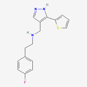 2-(4-fluorophenyl)-N-[(5-thiophen-2-yl-1H-pyrazol-4-yl)methyl]ethanamine