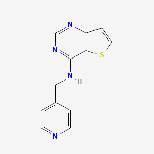 molecular formula C12H10N4S B7525380 N-(pyridin-4-ylmethyl)thieno[3,2-d]pyrimidin-4-amine 