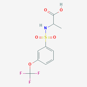 molecular formula C10H10F3NO5S B7525389 2-[[3-(Trifluoromethoxy)phenyl]sulfonylamino]propanoic acid 