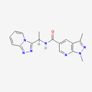 1,3-dimethyl-N-[1-([1,2,4]triazolo[4,3-a]pyridin-3-yl)ethyl]pyrazolo[3,4-b]pyridine-5-carboxamide