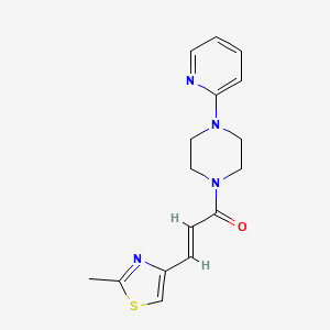 molecular formula C16H18N4OS B7525438 (E)-3-(2-methyl-1,3-thiazol-4-yl)-1-(4-pyridin-2-ylpiperazin-1-yl)prop-2-en-1-one 