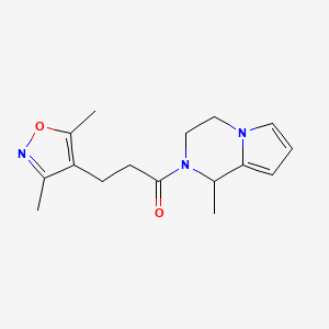 molecular formula C16H21N3O2 B7525456 3-(3,5-dimethyl-1,2-oxazol-4-yl)-1-(1-methyl-3,4-dihydro-1H-pyrrolo[1,2-a]pyrazin-2-yl)propan-1-one 