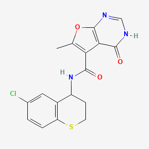 molecular formula C17H14ClN3O3S B7525487 N-(6-chloro-3,4-dihydro-2H-thiochromen-4-yl)-6-methyl-4-oxo-3H-furo[2,3-d]pyrimidine-5-carboxamide 