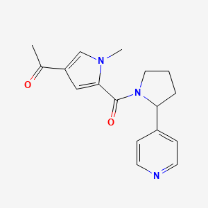 molecular formula C17H19N3O2 B7525507 1-[1-Methyl-5-(2-pyridin-4-ylpyrrolidine-1-carbonyl)pyrrol-3-yl]ethanone 