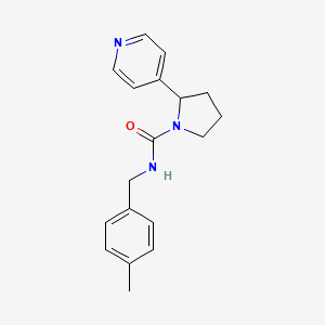 molecular formula C18H21N3O B7525519 N-[(4-methylphenyl)methyl]-2-pyridin-4-ylpyrrolidine-1-carboxamide 