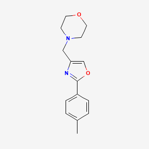 molecular formula C15H18N2O2 B7525526 4-[[2-(4-Methylphenyl)-1,3-oxazol-4-yl]methyl]morpholine 